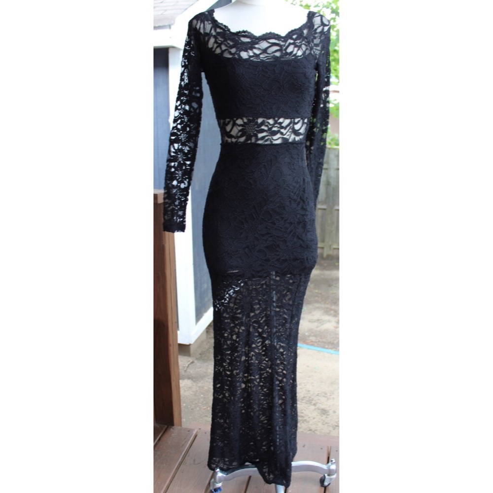 COPY - Black Lace Long Sleeve Dress